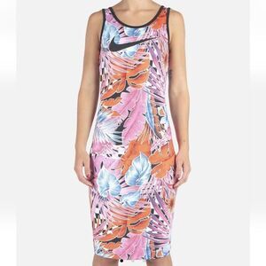 Nike Nsw Hyper Femme Hawaii Tropical Pring Midi Dress Women's Size XS